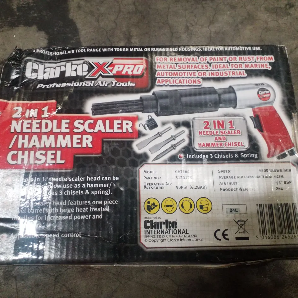 BOXED CLARKE X-PRO CAT164 AIR NEEDLE SCALER & HAMMER CHISEL