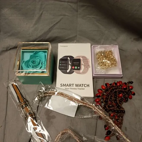 APPROXIMATELY 15 ASSORTED JEWELLERY PRODUCTS TO INCLUDE EARRINGS, WATCH, BRACELETS ETC 