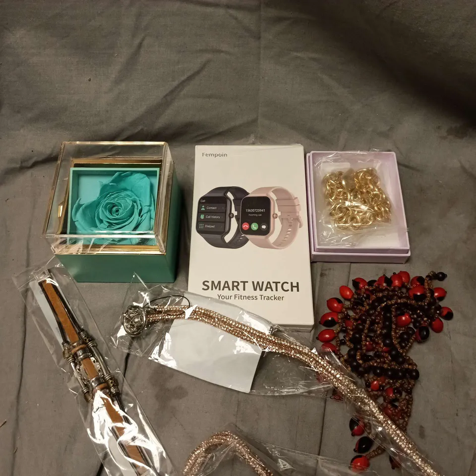 APPROXIMATELY 15 ASSORTED JEWELLERY PRODUCTS TO INCLUDE EARRINGS, WATCH, BRACELETS ETC 