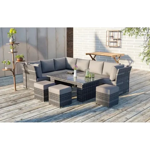 WINTERTON OUTDOOR ARM RECLINING RISING DINING TABLE SET - MISSING PART OF THE TABLE 