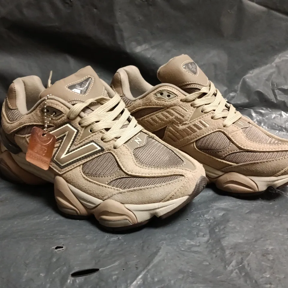 PAIR OF NEW BALANCE 9060 TRAINERS IN BROWN SIZE UK 5.5