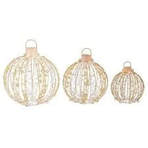 BOXED 3 PCS CHRISTMAS LED BALL LIGHTS HANGING FAIRY LIGHT SPHERE XMAS LIGHT WATERPROOF