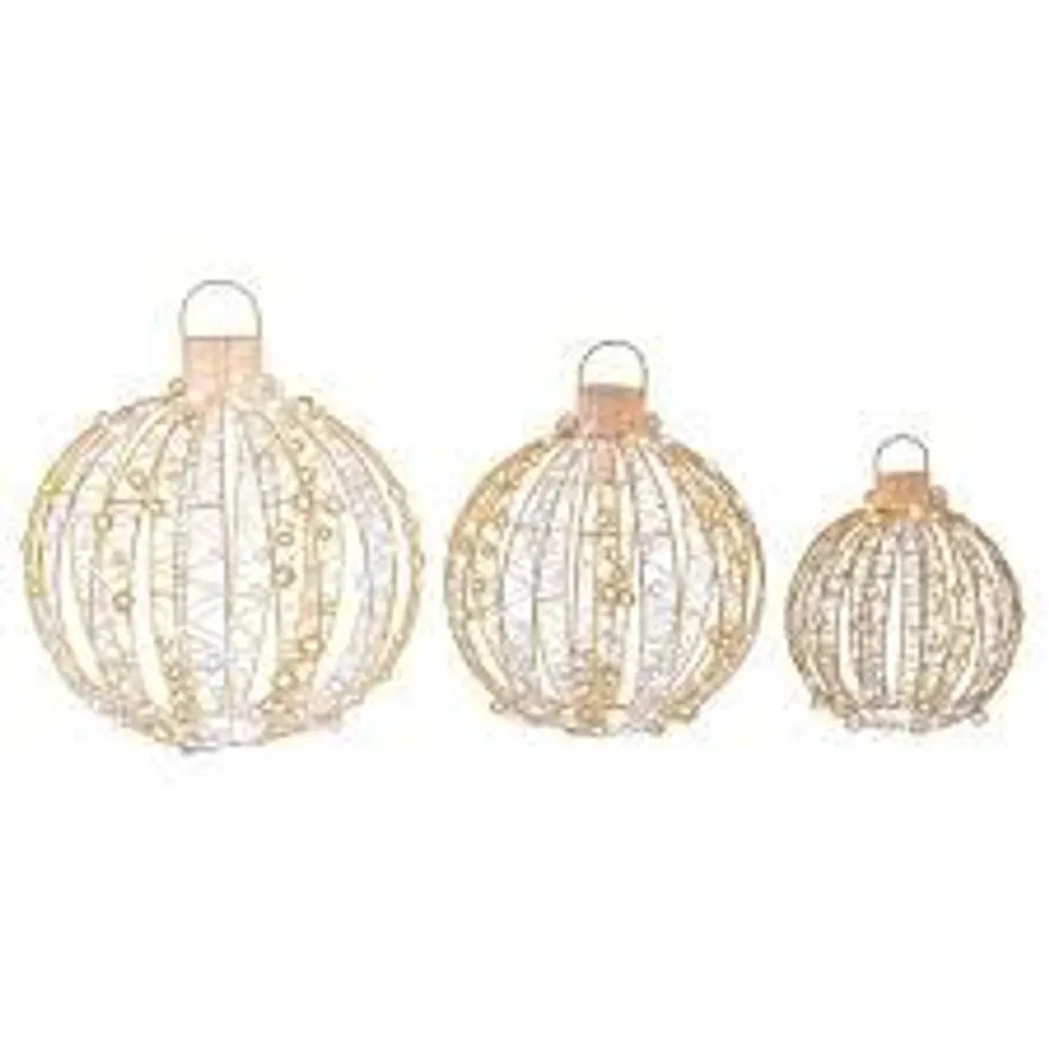 BOXED 3 PCS CHRISTMAS LED BALL LIGHTS HANGING FAIRY LIGHT SPHERE XMAS LIGHT WATERPROOF