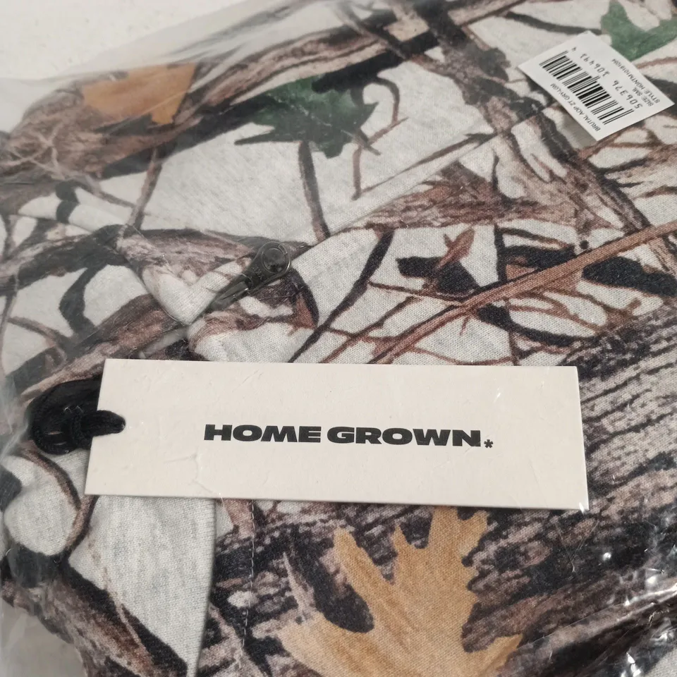 HOME GROWN CAMOUFLAGE ZIP HOODIE – SIZE UK SMALL (SML)