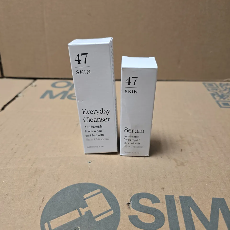 2 X  "47 SKIN" PRODUCTS TO INCLUDE EVERYDAY CLEANSER