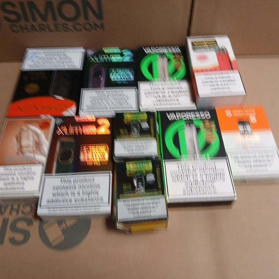 APPROXIMATELY 15 ASSORTED E-CIGARETTE PRODUCTS TO INCLUDE -GEEKVAPE , ASPIRE AND VAPORESSO 
