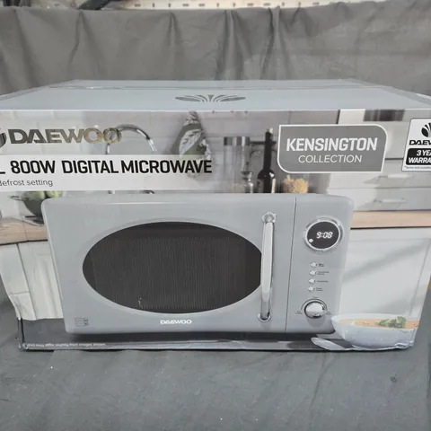 BOXED DAEWOO 20L 800W DIGITAL MICROWAVE IN GREY