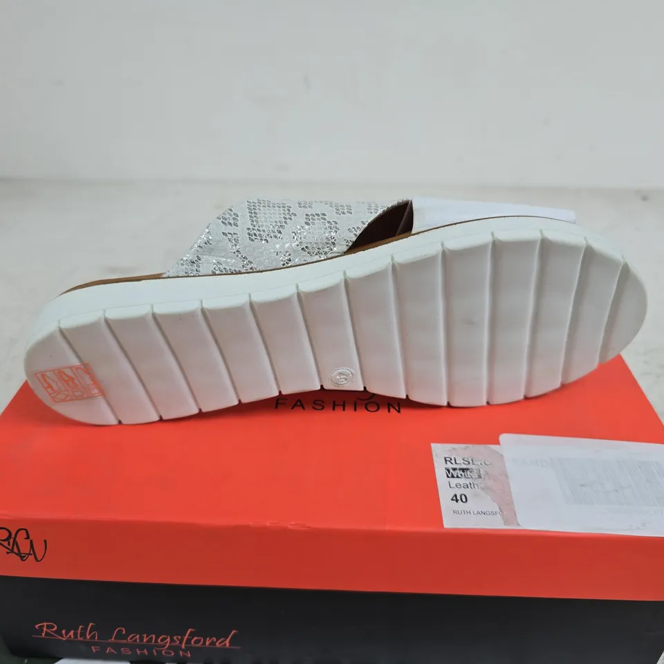 RUTH LANGSFORD FLAT SLIDER SANDAL SIZE 40 BOXED