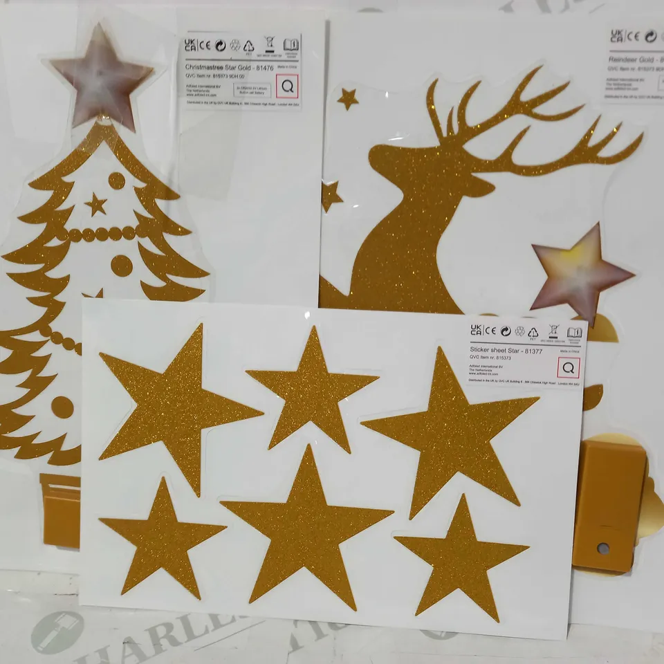 OUTLET SANTA EXPRESS PRELIT GLITTER WINDOW STICKERS