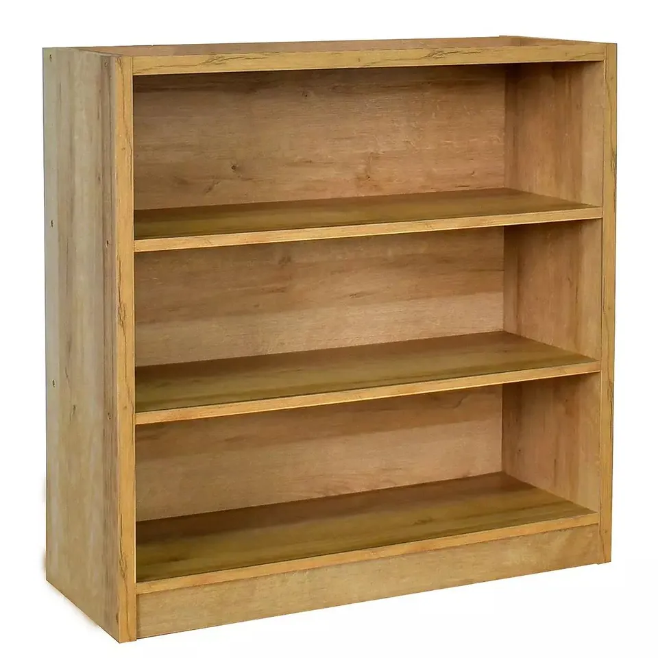 METRO SMALL WIDE BOOKCASE - OAK - COLLECTION ONLY