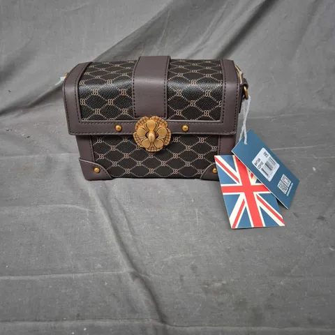 BESSIE LONDON MONOGRAM CROSSBODY BAG – COFFEE