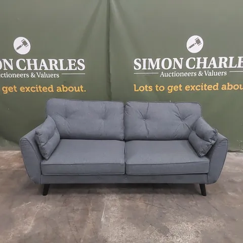 PAULO FABRIC 3 SEATER SOFA - MIDNIGHT