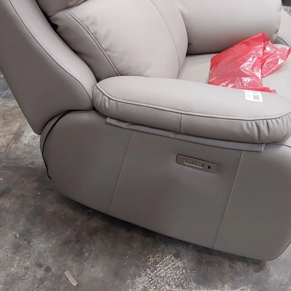 QUALITY BRITISH DESIGNER G PLAN KINGSBURY POWER RECLINING EASY CHAIR OXFORD MUSHROOM LEATHER 