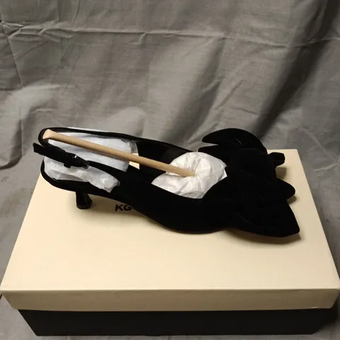 KURT GEIGER BLACK VELVET SLINGBACK HIGH-HEELS – BOXED SIZE 37