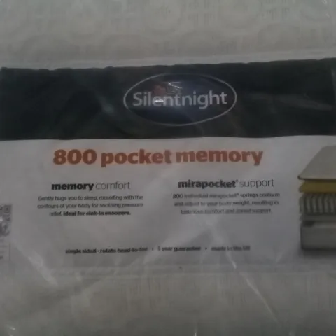 QUALITY BAGGED SILENTNIGHT POCKET MEMORY 800 SMALL DOUBLE 4FT MATTRESS