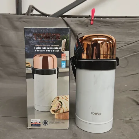 TOWER MARBLE ROSE GOLD EDITION 1L STAINLESS STEEL VACUUM FOOD FLASK