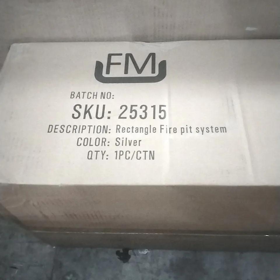 BOXED RECTANGLE FIRE PIT SYSTEM
