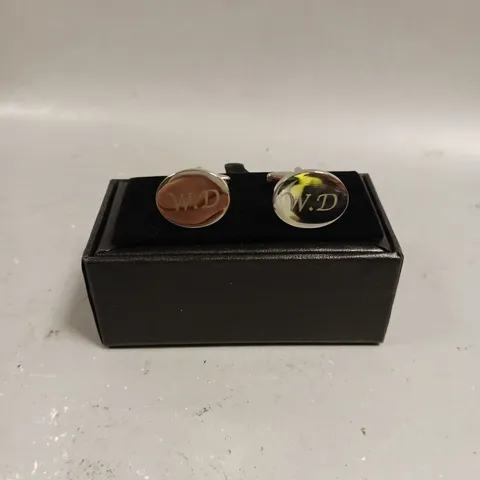 BOXED PERSONALISED 'W.D' CUFFLINKS