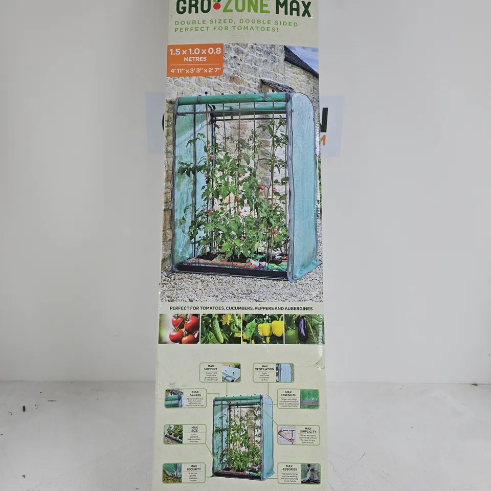 GROW ZONE MAX TOMATO GROW TENT – 1.5M X 1.0M X 0.8M (BOXED)
