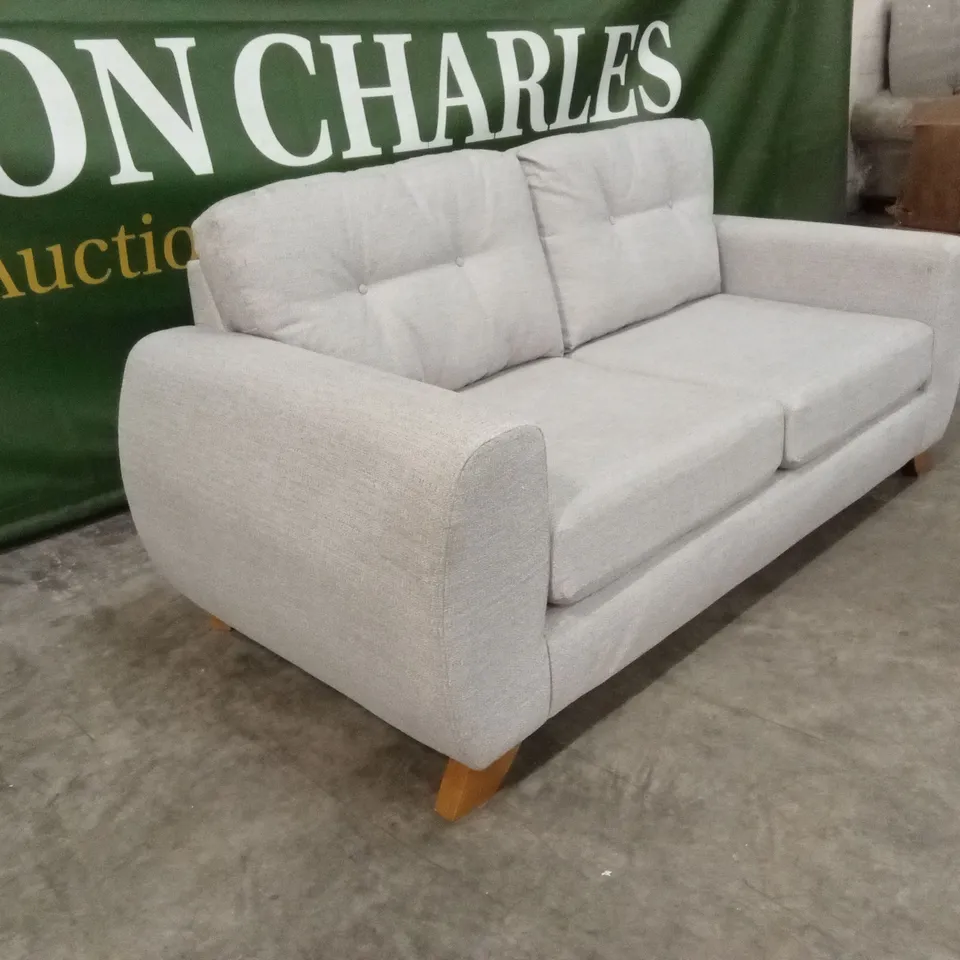 PRENT FABRIC 3 SEATER SOFA - SILVER RRP £799