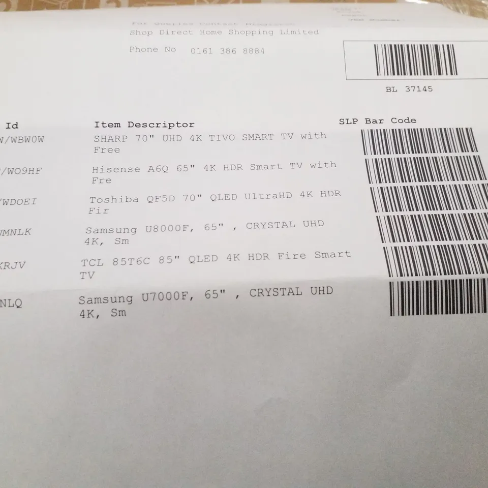 PALLET CONTAINING 6 ASSORTED DAMAGED TVS