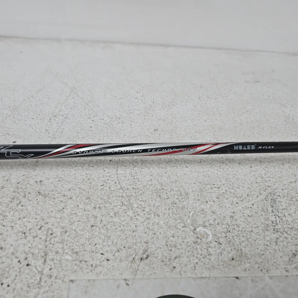HUAEN R FLEX GOLF DRIVER WITH BLACK HEAD AND GRAPHIC SHAFT