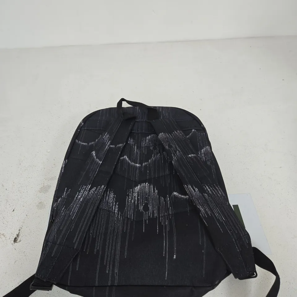 HYPE BLACK GRAFFITI BACKPACK WITH PAINT-SPLATTER DESIGN
