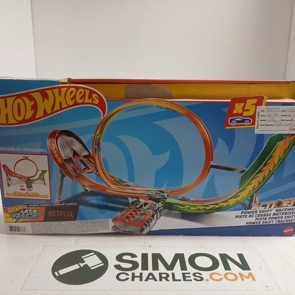 HOT WHEELS POWER SHIFT RACEWAY TRACK SET – BOXED (UNASSEMBLED)
