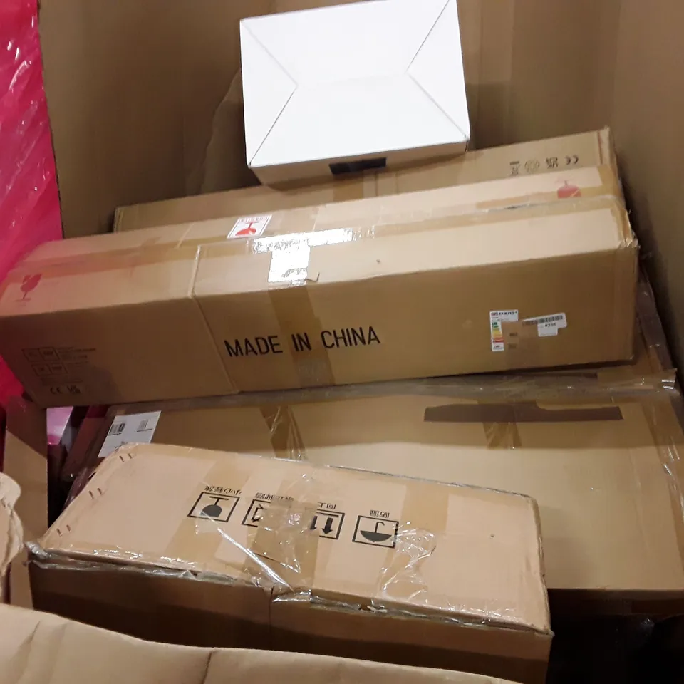 PALLET OF ASSORTED PRODUCTS INCLUDING PIZZA MAKER, FULL-MOTION LONG ARM TV WALL MOUNT, SHOWER MIXER, REVERSE OSMOSIS WATER FILTRATION SYSTEM, SLOW JUICER