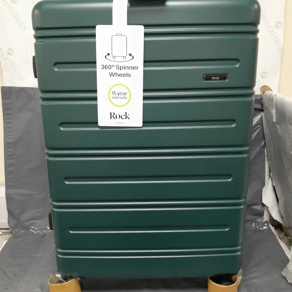ROCK LUGGAGE LISBON LARGE SUITCASE IN GREEN  RRP £90
