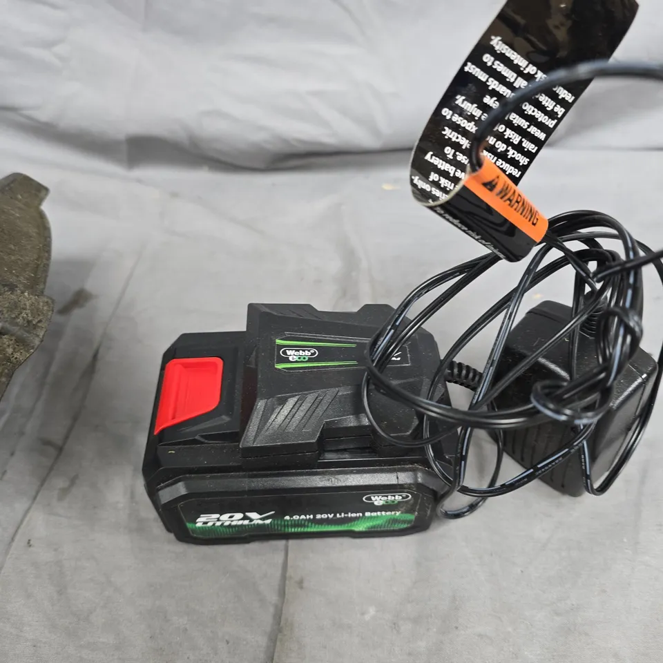 WEBB 20V CORDLESS ROTARY LAWN MOWER, 33CM (13IN), HAND PUSH, WITH BATTERY & CHARGER NOT YET 