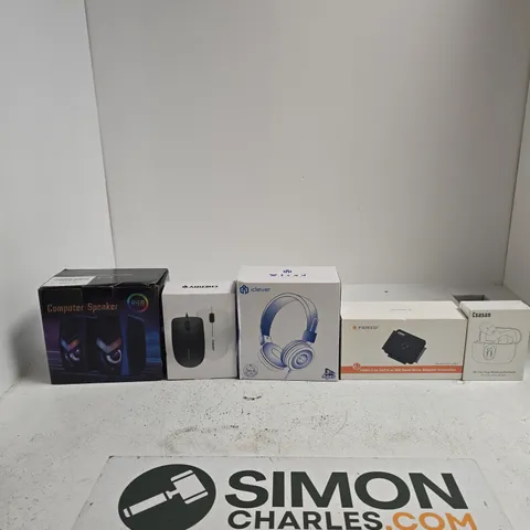 BOX OF APPROXIMATELY 10 ASSORTED ITEMS INCLUDING CSASAN J90 PRO TRUE WIRELESS EARBUDS, FIDECO USB3.0 TO SATA AND ICLEVER HEADPHONES
