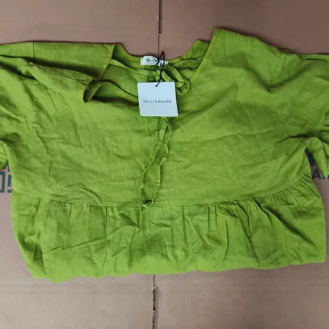 KIT AND KABOODAL LINEN TUNIC IN GREEN SIZE 8-20
