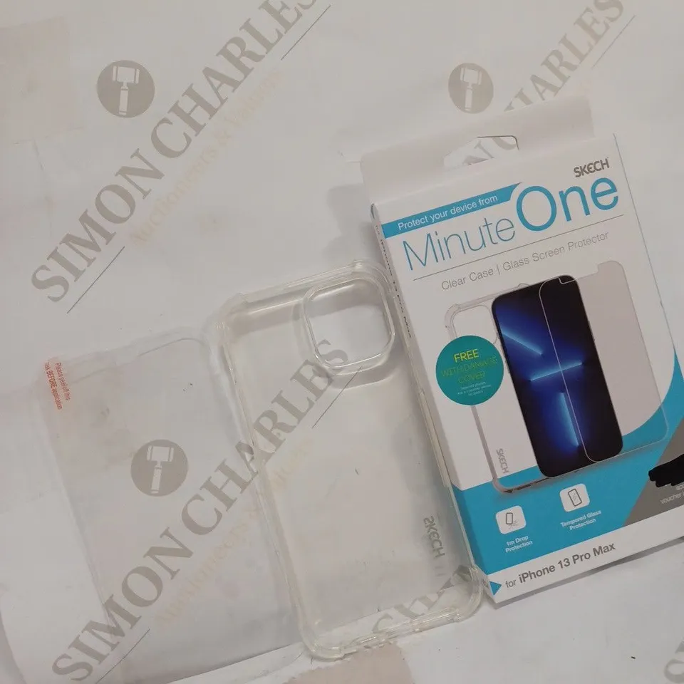 LOT OF 5 MINUTE ONE I PHONE 13 PRO MAX CLEAR CASES WITH SCREEN PROTECTOR 