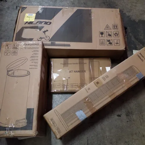 PALLET CONTAINING ASSORTED PRODUCTS INCLUDING SMART TOWER FAN 36", 30L ROUND STEP BIN, COAT HANGER & BIKE
