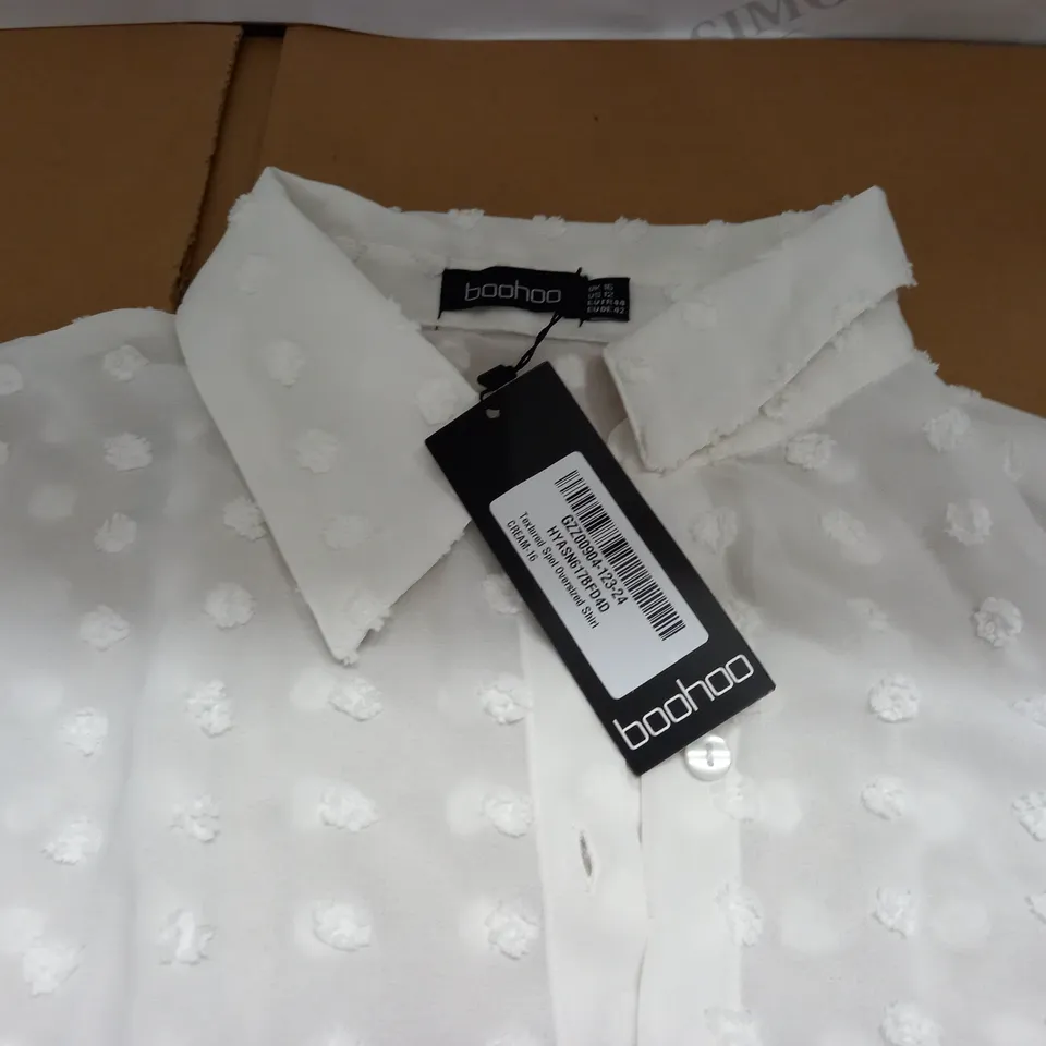 BOOHOO TEXTURED SPOT OVERSIZED SHIRT - 16