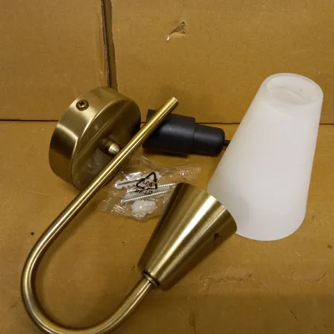 JOHN LEWIS & PARTNERS LULU WALL LIGHT, DIMMABLE, OPAL GLASS SHADE, ANTIQUED BRASS FINISH