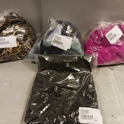 APPROXIMATELY 10 ASSORTED CLOTHING ITEMS TO INCLUDE 2 PIECE CARDIGAN & TANK TOP, WRAP DRESS, ABSTRACT KOI JUMPER ETC