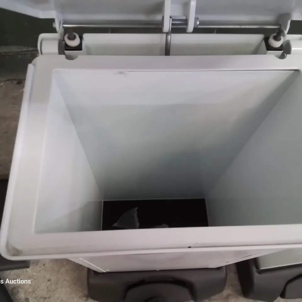 TWO METAL PEDAL BIN WHITE