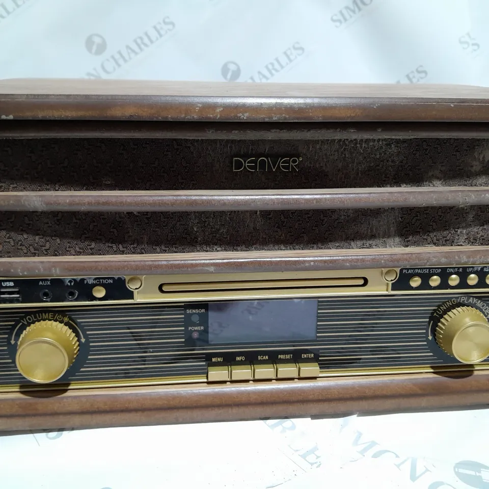 ENVER MRD-51BT RETRO RECORD PLAYER TURNTABLE MUSIC CENTRE WITH CD PLAYER