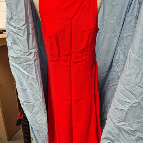 NOBODY'S CHILD REIGN MIDI DRESS – RED, UK 14 (EU 42, USA 10) – MADE IN MOROCCO