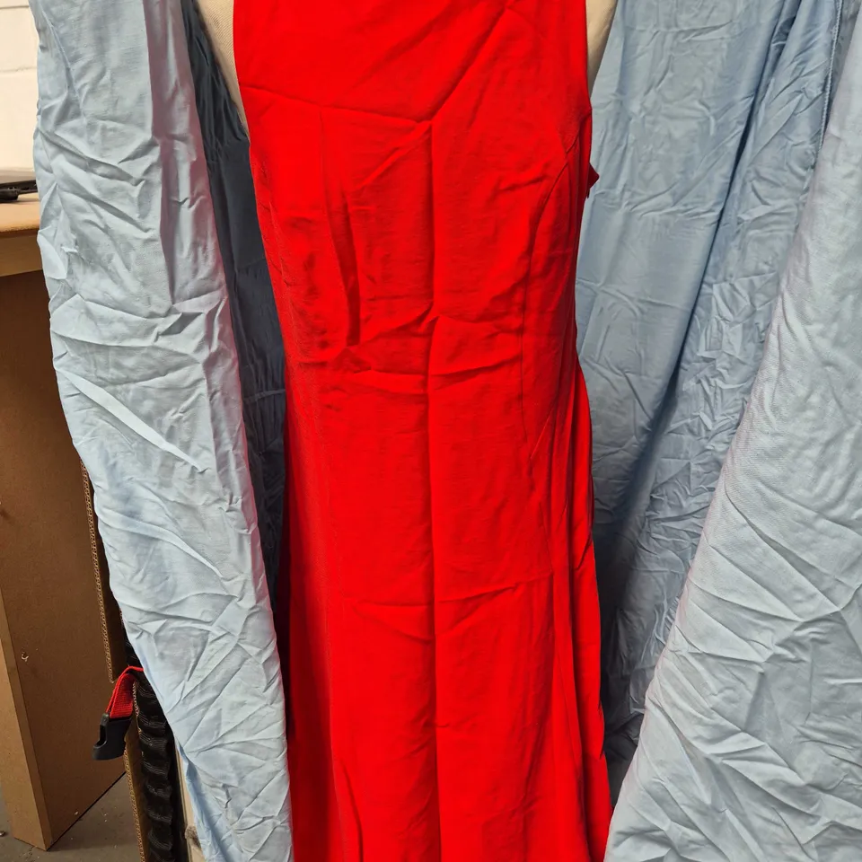 NOBODY'S CHILD REIGN MIDI DRESS – RED, UK 14 (EU 42, USA 10) – MADE IN MOROCCO
