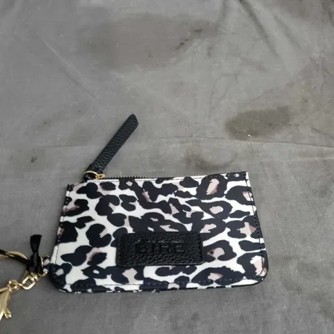 ÊTRE LEOPARD PRINT PURSE WITH WRIST STRAP