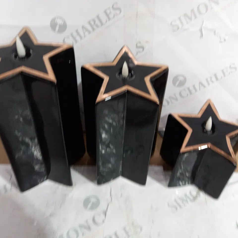 HOME REFLECTIONS CERAMIC STAR PRE-LIT CANDLES