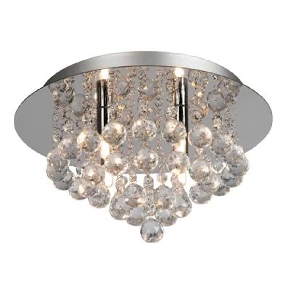 BOXED 4-LIGHT 35CM CRYSTAL FLUSH MOUNT CEILING LIGHT