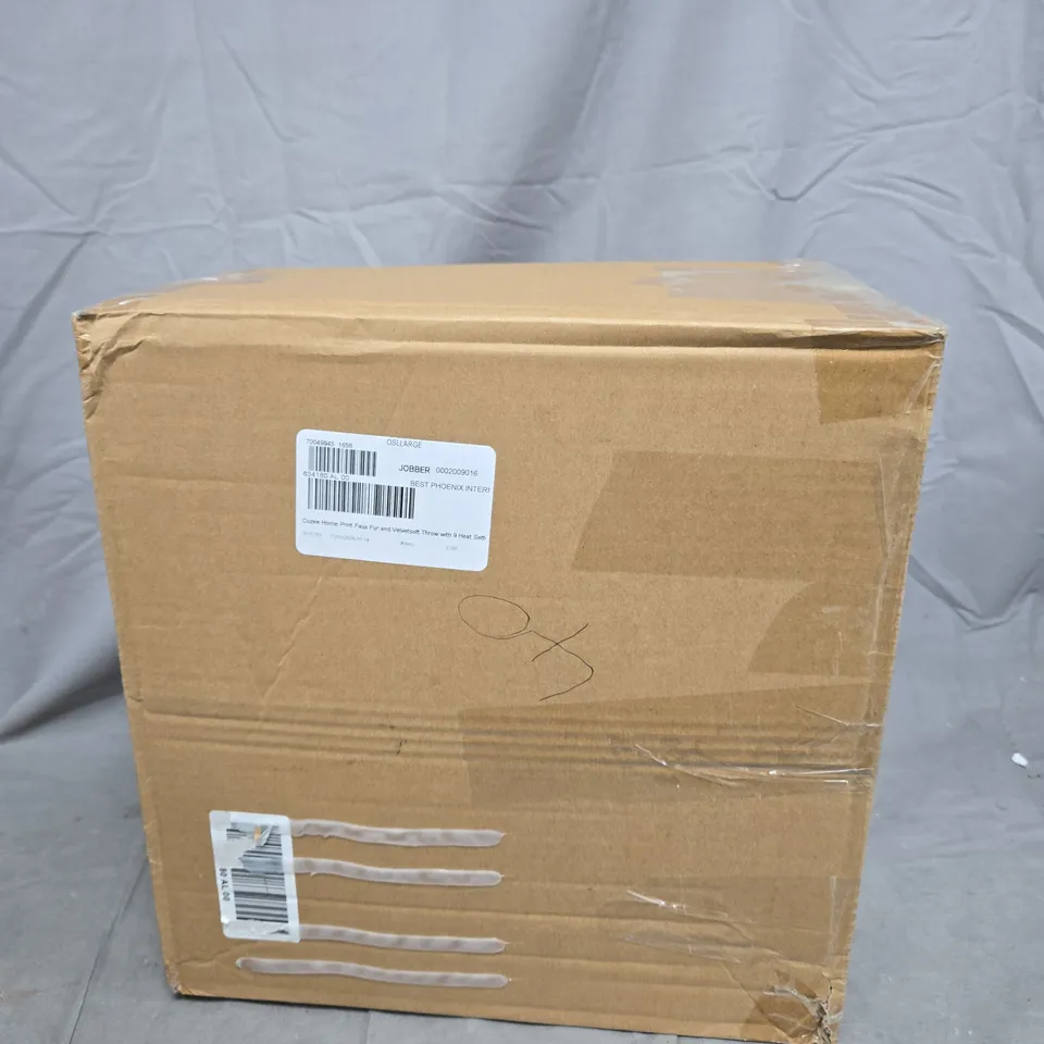 COZEE HOME PRINT FAUX FUR 9 HEAT SETTINGS THROW