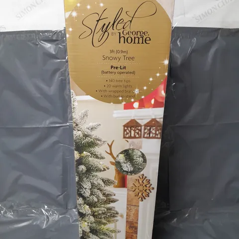 BOXED STYLEDBY GEORGE HOME 3ft PRE-LIT SNOWY TREE - COLLECTION ONLY