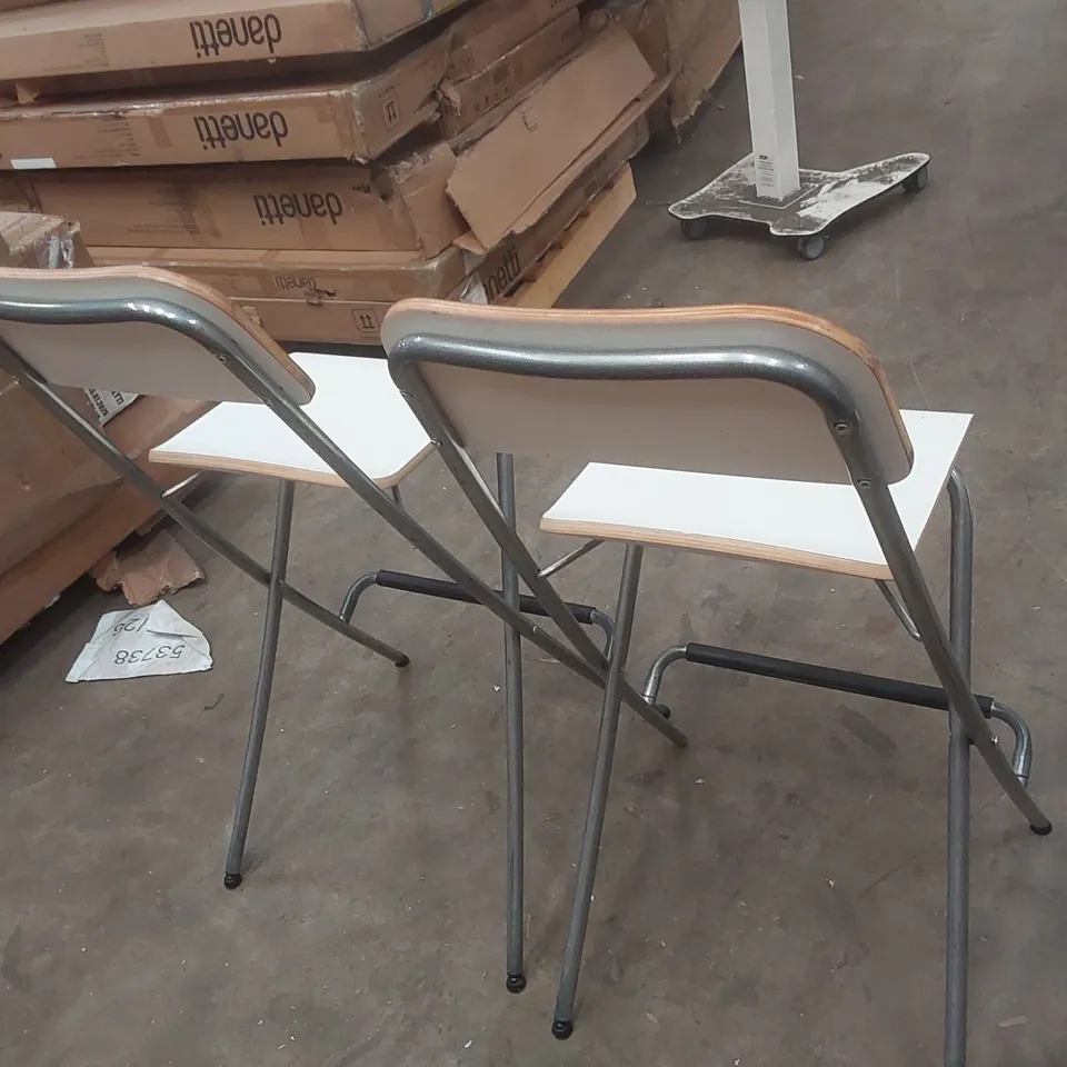PAIR OF RESTAURANT FOLDING BAR CHAIRS