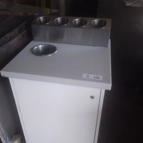 MOBILE CUTLERY CART WITH WASTE COMPARTMENT