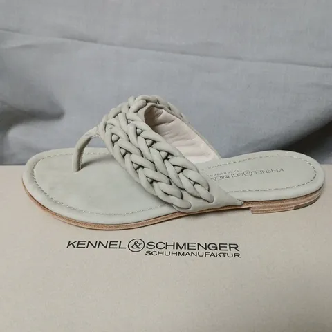 KENNEL & SCHMENGER JUNGLE SANDALS β LIGHT GREY BRAIDED LEATHER, UK SIZE 4.5
